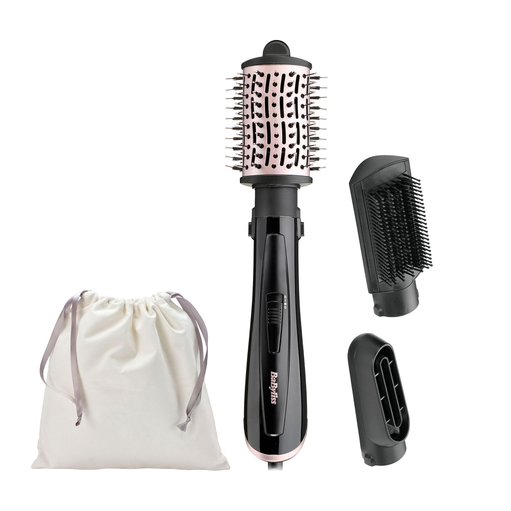 Фен-щітка для волосся Babyliss Style Smooth, 3 насадки, чорний (AS128E)